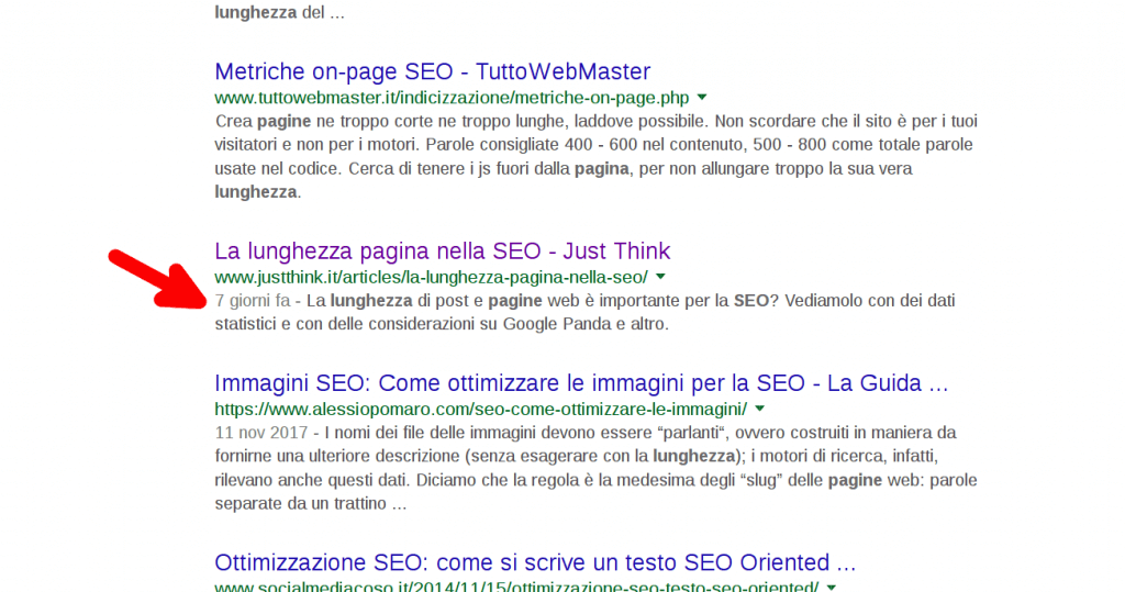 Gli snippet Google (estratti di testo)