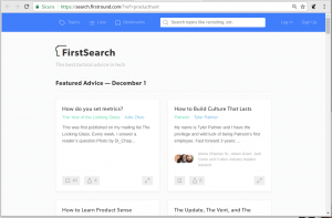 First search un database di consigli sulle startup