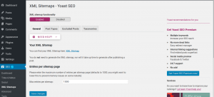 Yoast XML sitemaps settings