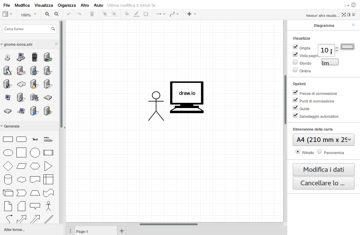 Draw.io - strumento di disegno gratis per diagrammi di flusso, grafi, reti